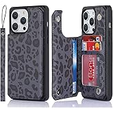 Cavor for iPhone 14 Pro Max Case Wallet with Card Holder for Women Men,for iPhone 14 Pro Max Case Cute with Stand and Strap,Full Body Shockproof Phone Case-Black