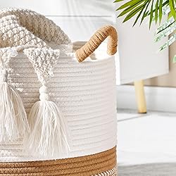 KAKAMAY Large Blanket Basket (20"x13"),Woven