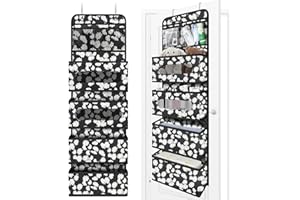 NEWFOM Over the Door Organizer, Door Hanging Organizer with 2 Small PVC and 4 Large Pockets Behind the Door Storage Organizer for Nursery Closet Cabinet Baby Storage Diapers Cosmetics, Little Daisy
