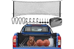 Cargo Net for Pickup Bed, Fit for Ford F150/F250, Chevy Silverado, GMC Sierra, 18"x50" Heavy Duty Elastic Cargo Organizer