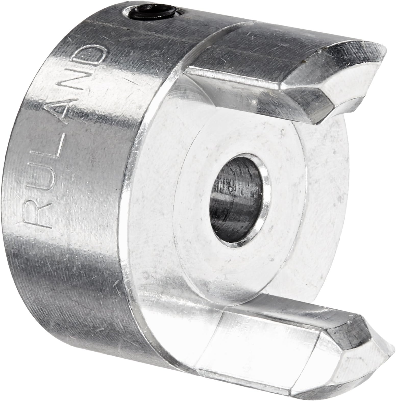 Ruland MJS25-6-A Jaw Coupling Hub, Set Screw Style, Polished Aluminum, 6mm Bore, 25.4mm OD, 35.3mm Length