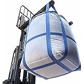 Aolikebao 8Pack FIBC Bulk Bag,2 Ton Bag, 35.4" L x 35.4" W x 43.3" H,4400lbs SWL Safty Factor 3:1,Woven Polypropylene Bags,Duffle Top #-Shaped Flat Bottom