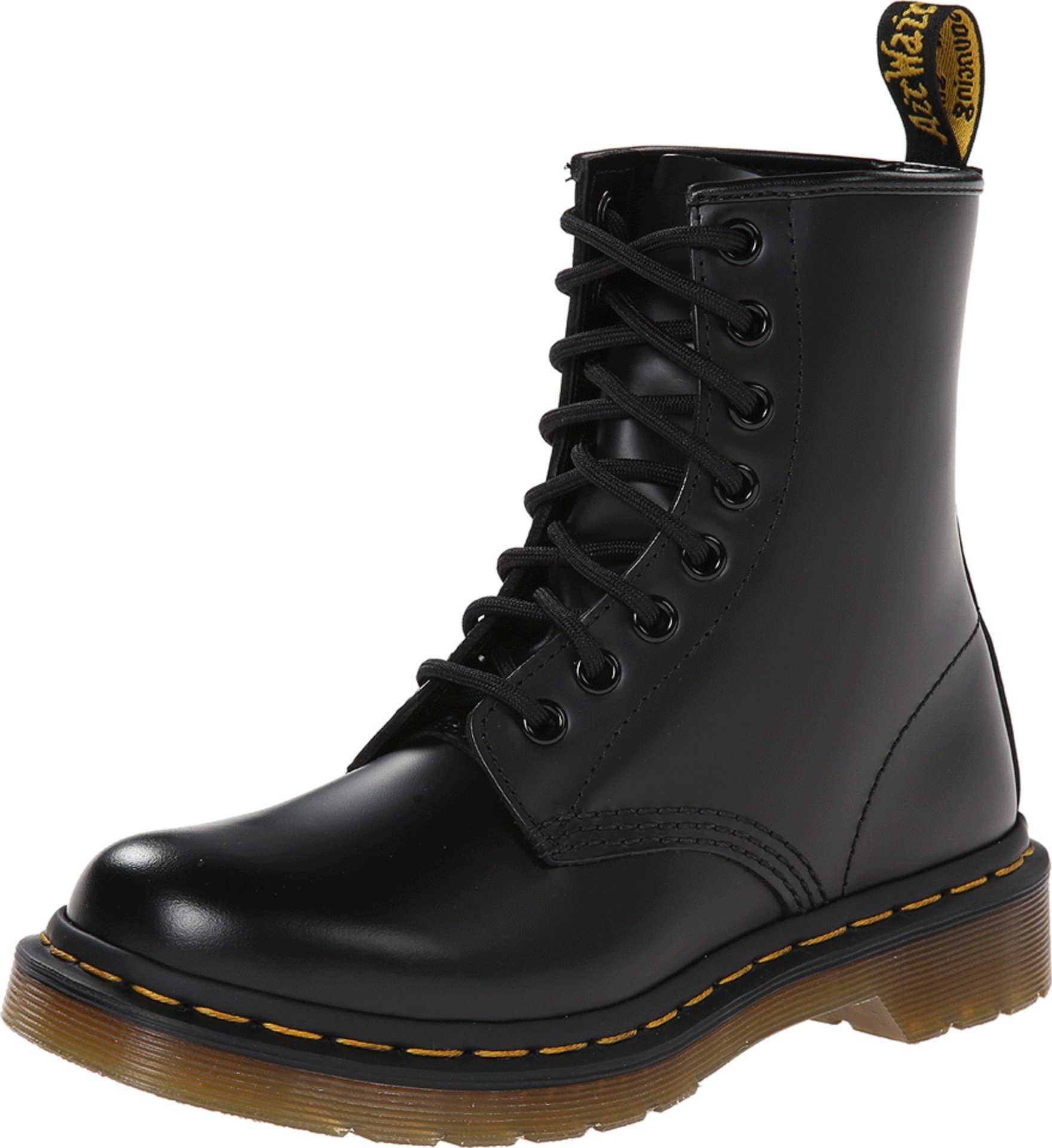 Dr. Martens 1460 - Botas de piel lisa con 8 ojales para mujer, color negro, 5