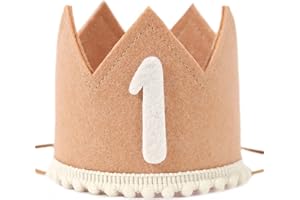 WAHAWU Baby 1st Birthday Crown - First Birthday Hat Pink, Baby 1st Birthday Party Supplies, One Birthday Party Decorations