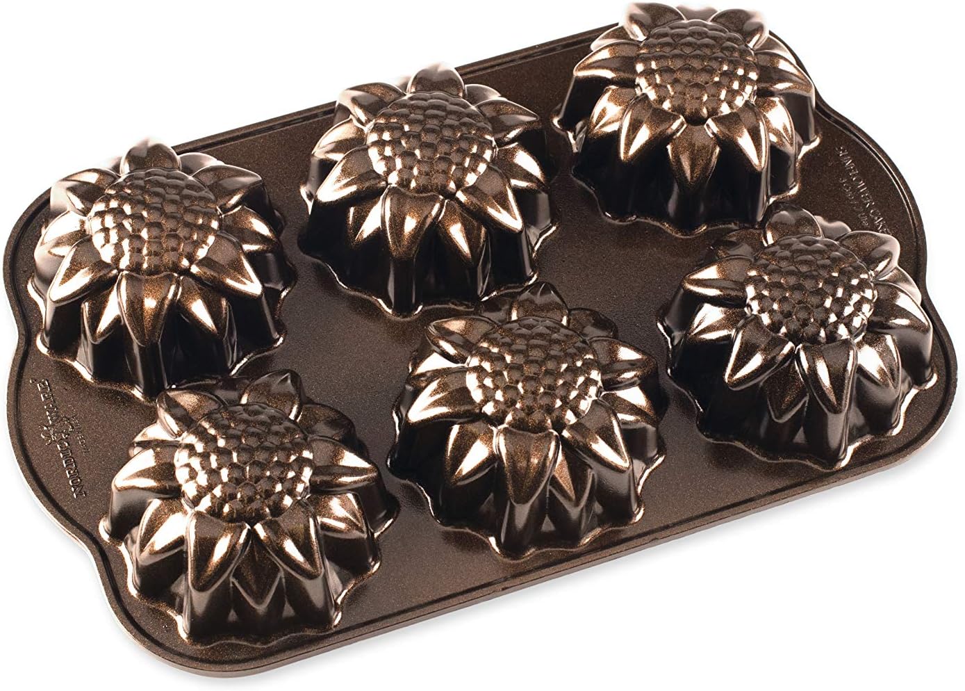 Nordic Ware564481 Sunflower Cakelet Pan, 3 Cup Capacity, Bronze