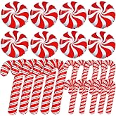 YUJUN 23Pcs Christmas Candy Cane Foil Balloons for Xmas Photo Backdrop Candies Theme New Year Christmas Decoration Party Supplies