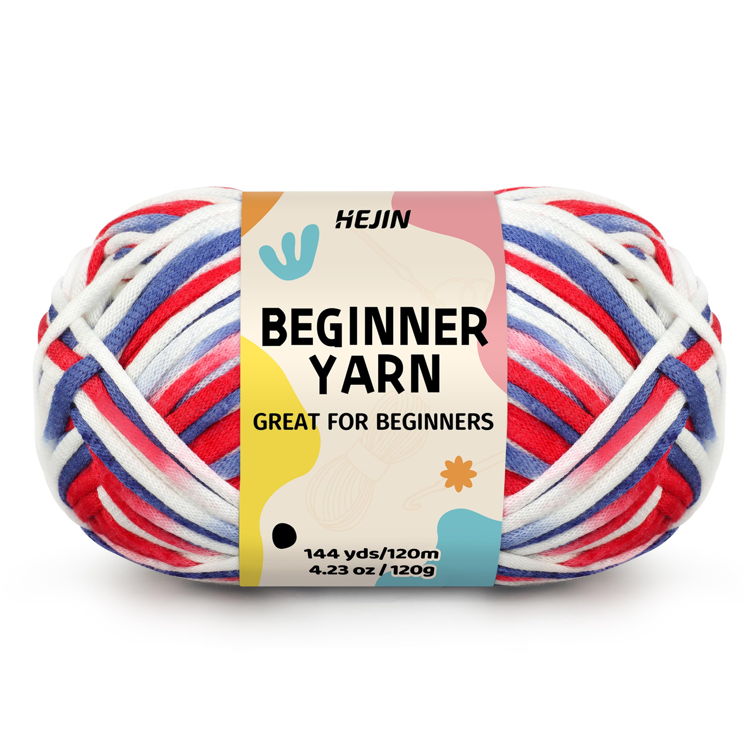Photo 1 of 120g Americana Yarn for Crocheting and Knitting; Rainbow Yarn for Beginners with Easy-to-See Stitches;Worsted-Weight Medium #4 for Beginners Crochet Kit Making