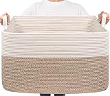 TIMEYARD Extra Large Storage Basket 85L Rectangle Cotton Rope Brown 60x40x35 cm