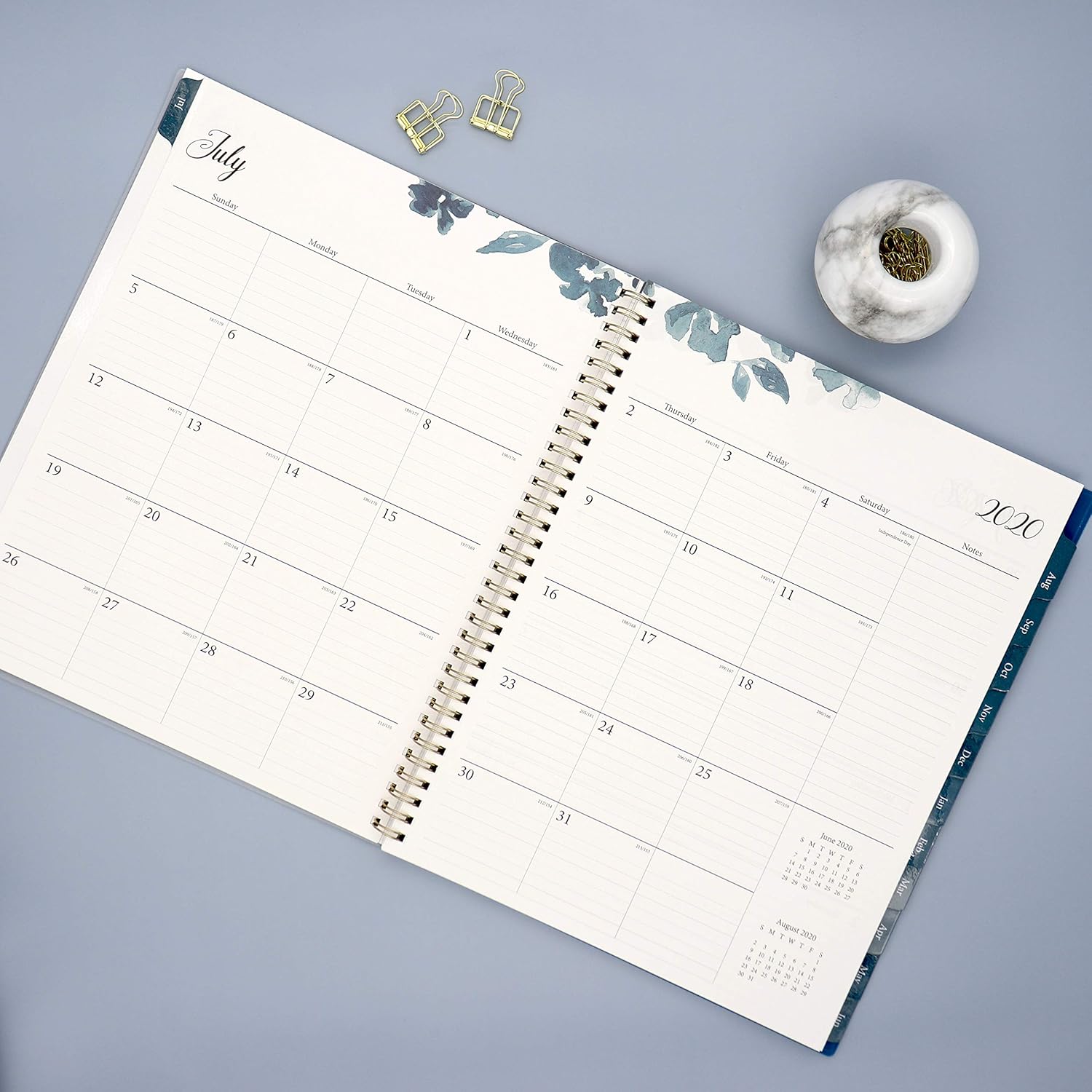 Blue Sky 2020-2021 Academic Year Weekly & Monthly Planner, Frosted Flexible Cover, Twin-Wire Binding, 8.5" x 11", Bakah Blue : Office Products