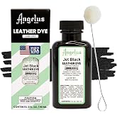 Angelus Leather Dye - Flexible Leather Dye for Shoes, Boots, Bags, Crafts, Furniture, &amp; More 3oz, Dauber Included (Jet Black)