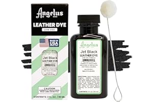 Angelus Leather Dye - Flexible Leather Dye for Shoes, Boots, Bags, Crafts, Furniture, & More 3oz, Dauber Included (Jet Black)