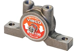 VIBCO BVS-130 Silent Pneumatic Turbine Vibrator, 75 lb. Force, 10500 VPM, 5.5 CFM, 60 to 80 psi, Threaded Exhaust, 4" Bolt Pattern