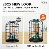 iBorn Squirrel Proof Bird Feeder 8 Inch Green All Metal Anti-UV Cage view 4