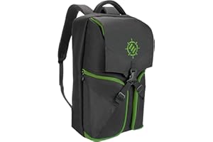 ENHANCE Xbox Backpack - Xbox Carrying Case Compatible with Series S, One X, One S - Storage Compartments for Controllers, Gaming Headset, Games & More Gaming Accessories - Green