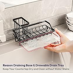 SWTYMIKI Sink Caddy Sponge Holder - Kitchen Sink