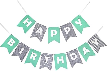Amazon Com Happy Birthday Banner Bunting Laser Cut Felt 60 Inches