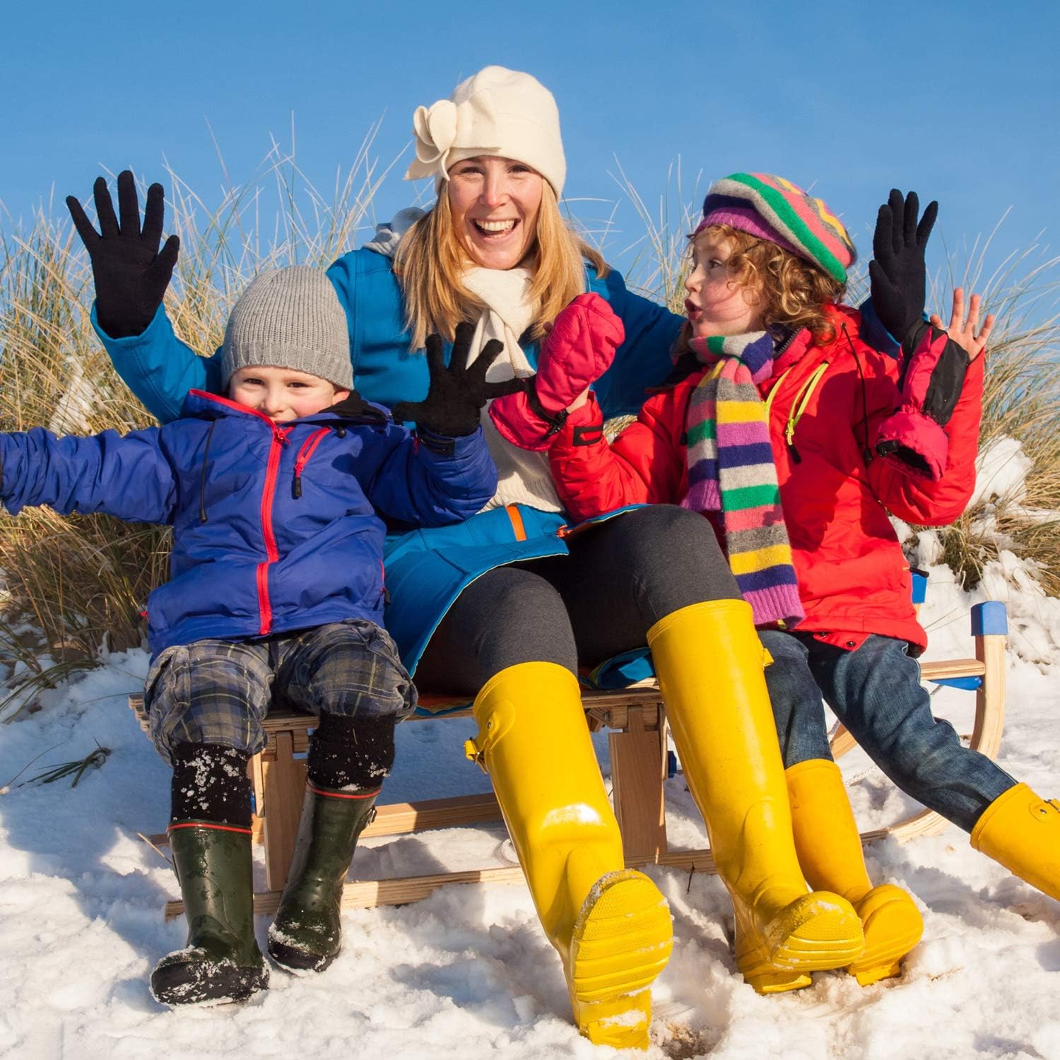 Cooraby 6 Pairs Kids Knitted Magic Gloves Teens Warm Winter Stretchy Full Fingers Gloves: Clothing