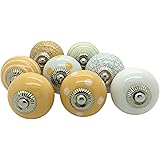 Set Of 8 Sage Green & White Ceramic Door Knobs By These Please S8-12