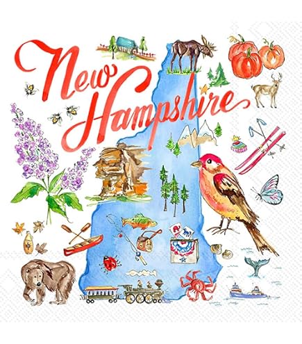 Boston International Rosanne Beck State Collection Papierservietten – 16 Stück, 3-lagig, Maine-Design