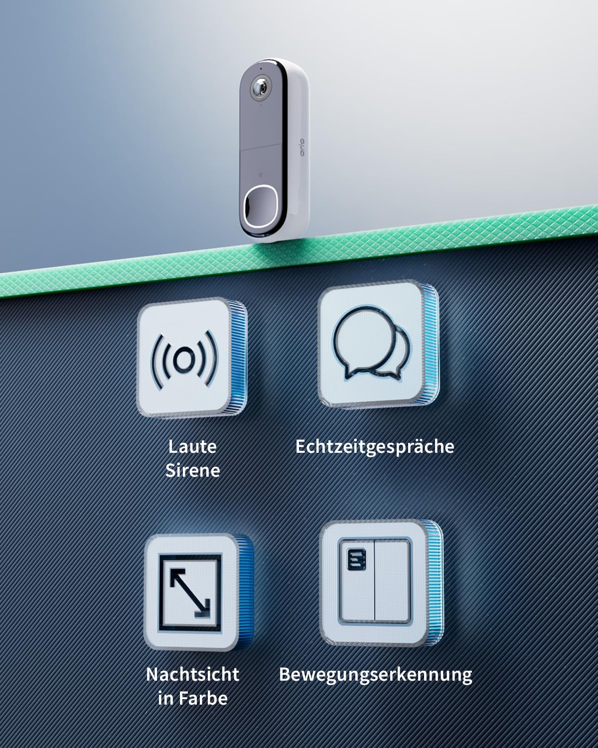 Arlo 2K HD Video Türklingel Mit Kamera Kabellos, WLAN Doorbell, Bewegungsmelder, 2-Wege-Audio, Ring Sirene, Haustür Nachtsicht, Smart Home, Alexa Kompatibel Plus Arlo Secure Plan Testzeitraum, Weiß 2