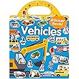 Benresive Reusable Sticker Book for Toddlers 2-4 Years, Fun Travel Stickers for Kids, Waterproof Sticker Books for Toddlers 1-3, Crafts Activities for Todddlers 1-3 2-4 3-5 - Vehicle