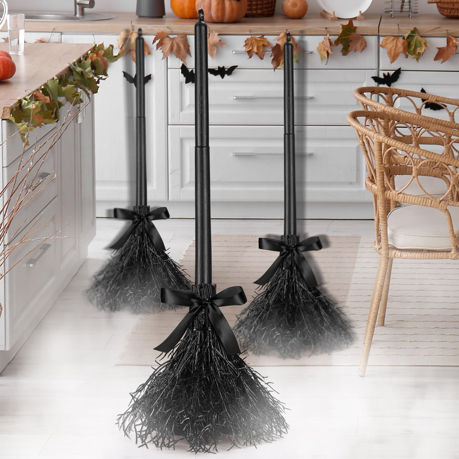 Photo 1 of Wesiti Halloween Decoration Moving Witch Broom Floating Spooky Sounds Witch Broomstick for Halloween Decoration Party Front Porch Wall Haunted Home House Lawn Yard Indoor Outdoor Decor