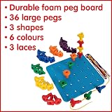 edxeducation Geo Pegs and Peg Board Set 36 Pegs 3 Shapes 6 Colours 18m+ view 3
