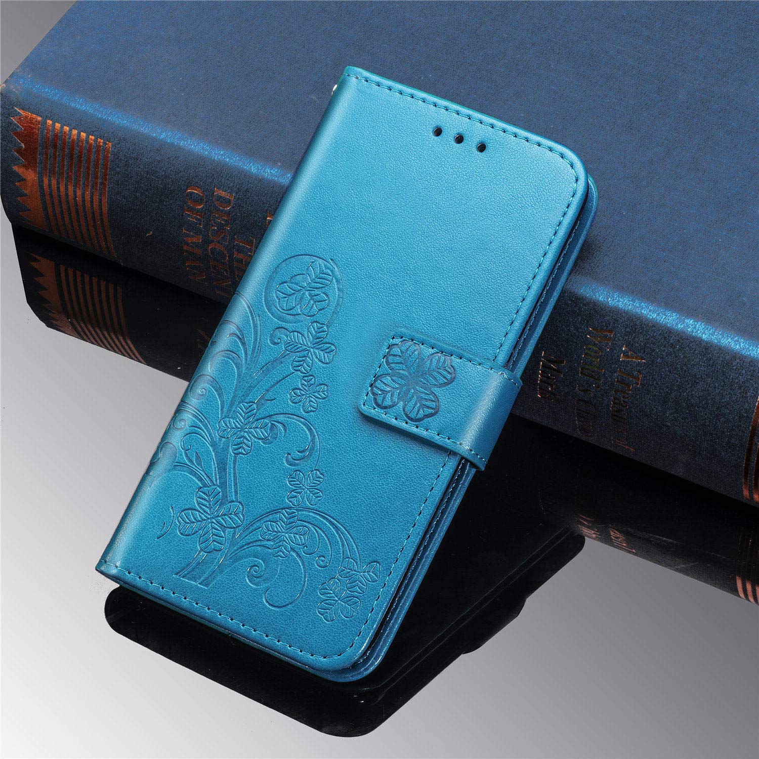 UCMDA Case for Samsung Galaxy A10, Flip Leather Samsung A10 Phone Wallet Case with [Magnetic Closure] [Kickstand] [Card Slot] for Samsung A10-Blue