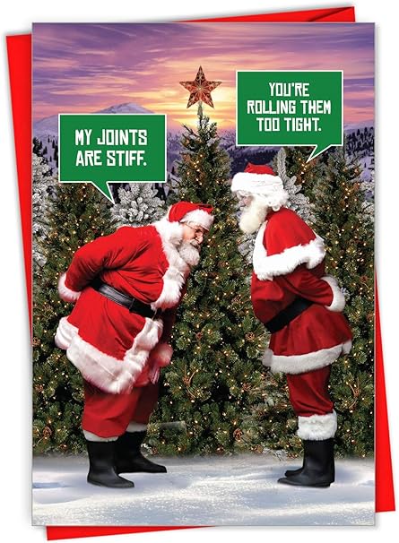 Immagini Fantastiche Di Natale.Biglietto Di Auguri Di Natale Isterico Con Due Fantastici Babbo Natale Con Busta C7037xsg Amazon It Cancelleria E Prodotti Per Ufficio