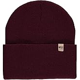 100% Merino Wool - Midweight Everyday Knit Cuff Beanie - Warm Winter Hat