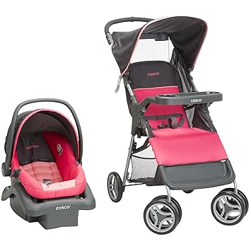 Cosco Lift Stroll Travel System Car Seat And Stroller Suitable For Children Between 4 And 22 Pounds Colorblock Coral