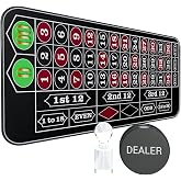 iEsstros Casino Roulette Mat 70" x 35" Rubber Table Mat with Storage Bag Win Marker Roulette Table Top Mat Casino Games for Adults-Black