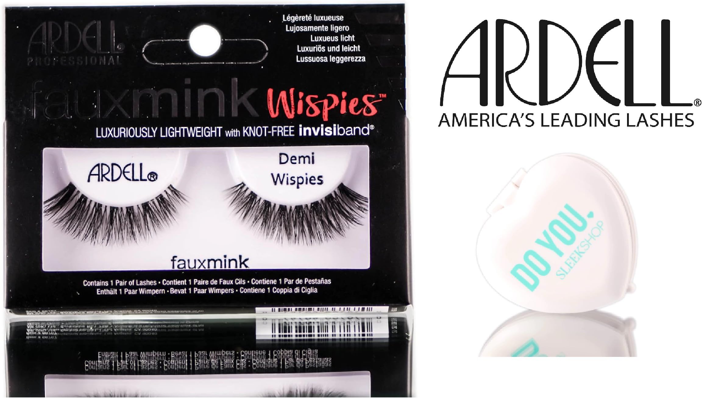 Ardell Professional Faux Mink Designer Lash Collection (with Sleek Compact Mirror) (Demi Wispies)