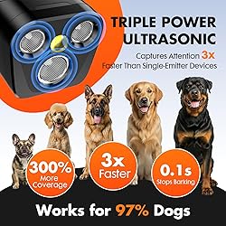 YUYQA Dog Bark Deterrent Device, 3X Ultrasonic Anti