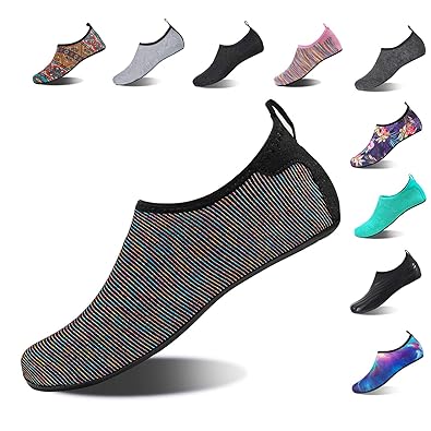 Hmiya Aqua Socks Quick Dry Swim Shoes Barefoot Water Shoes Yoga Socks For Beach Pool Surf Color Black 4041eu