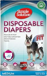 Simple Solution Disposable Dog Diapers for Female Dogs 12 Pack