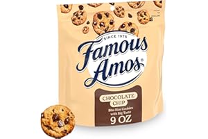 Famous Amos Classic Chocolate Chip Cookies, Bite-Size Cookies, Great for Sharing, 9 oz Resealable Bag