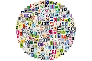 APAREAL 200Pcs Alphabet Stickers Waterproof Vinyl Decals for Scrapbooks, Notebook, Classroom Decor, Door, Mailbox, Water Bottle, Laptop, Letter Stickers A-Z and Number Stickers 0-9