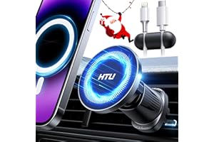 HTU [2024 Newest Upgraded] for MagSafe Vent Mount [Best Magnet] Car Phone Holders for iPhone, Handsfree 360° Rotation Magnetic Phone Holder Car for iPhone 15 14 13 12 Pro Max Plus Mini MagSafe Case