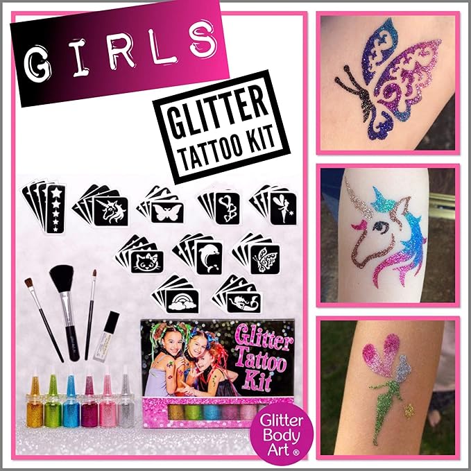 Girls Glitter Tattoo Kit Amazon.co.uk Toys & Games