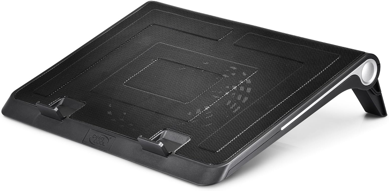 Laptop Cooling Pad, Support up to 17" Notebook, DEEPCOOL N180FS Cooling Mat with Metal Mesh Surface and 180mm Fan, Adjustable Height Setting