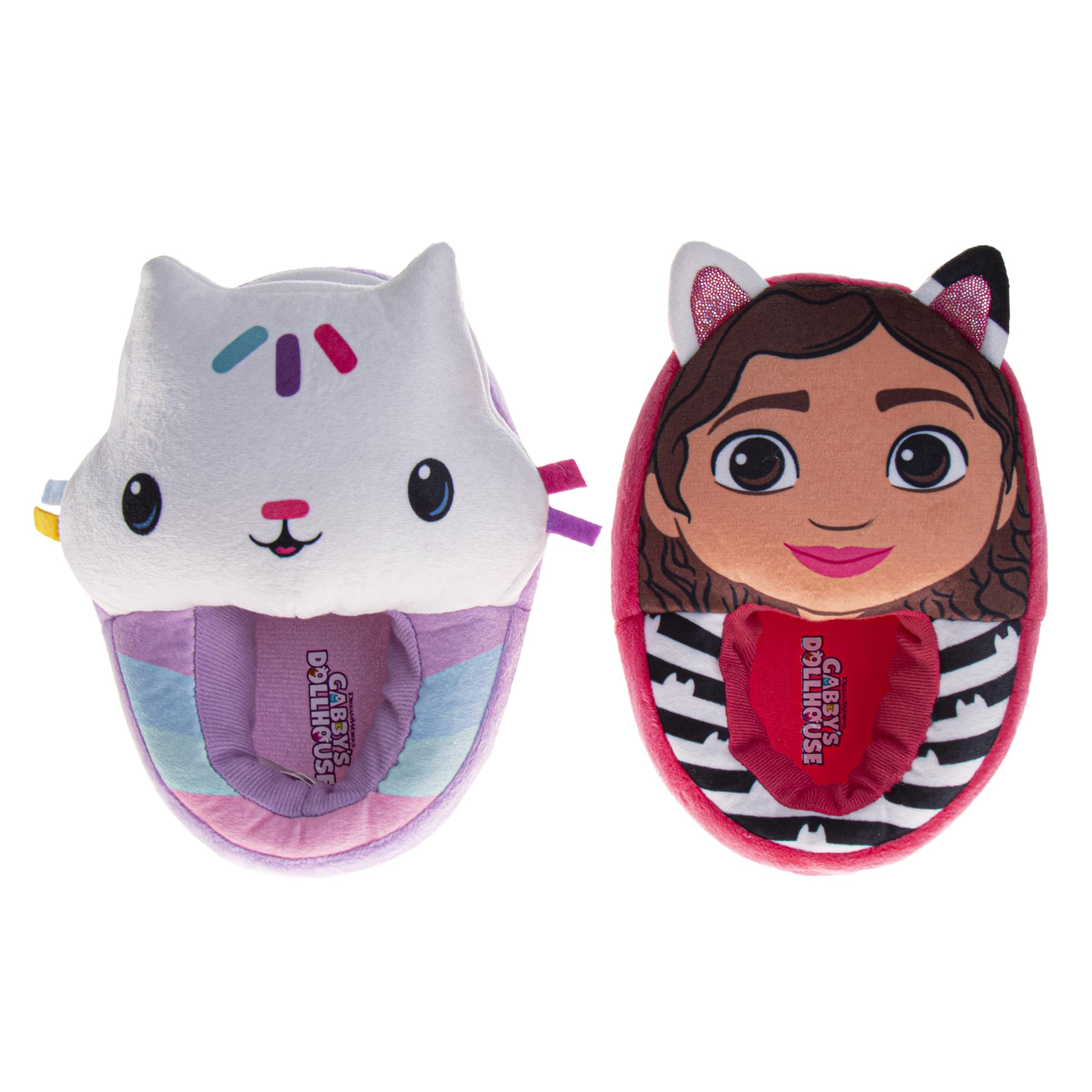 View 1 of *** 1 PC *** Josmo Gabby Dollhouse Slippers for Girls Pandy Paws Plush Cat Bedroom Slippers Fuzzy Kids House Shoes - Pink Purple (size 5-6 Toddler)
