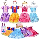 Meland Princess Dress Up for Girls - Dress Up Clothes for Girl Age 3-8 Year Old, Gift Idea for Birthday Christmas