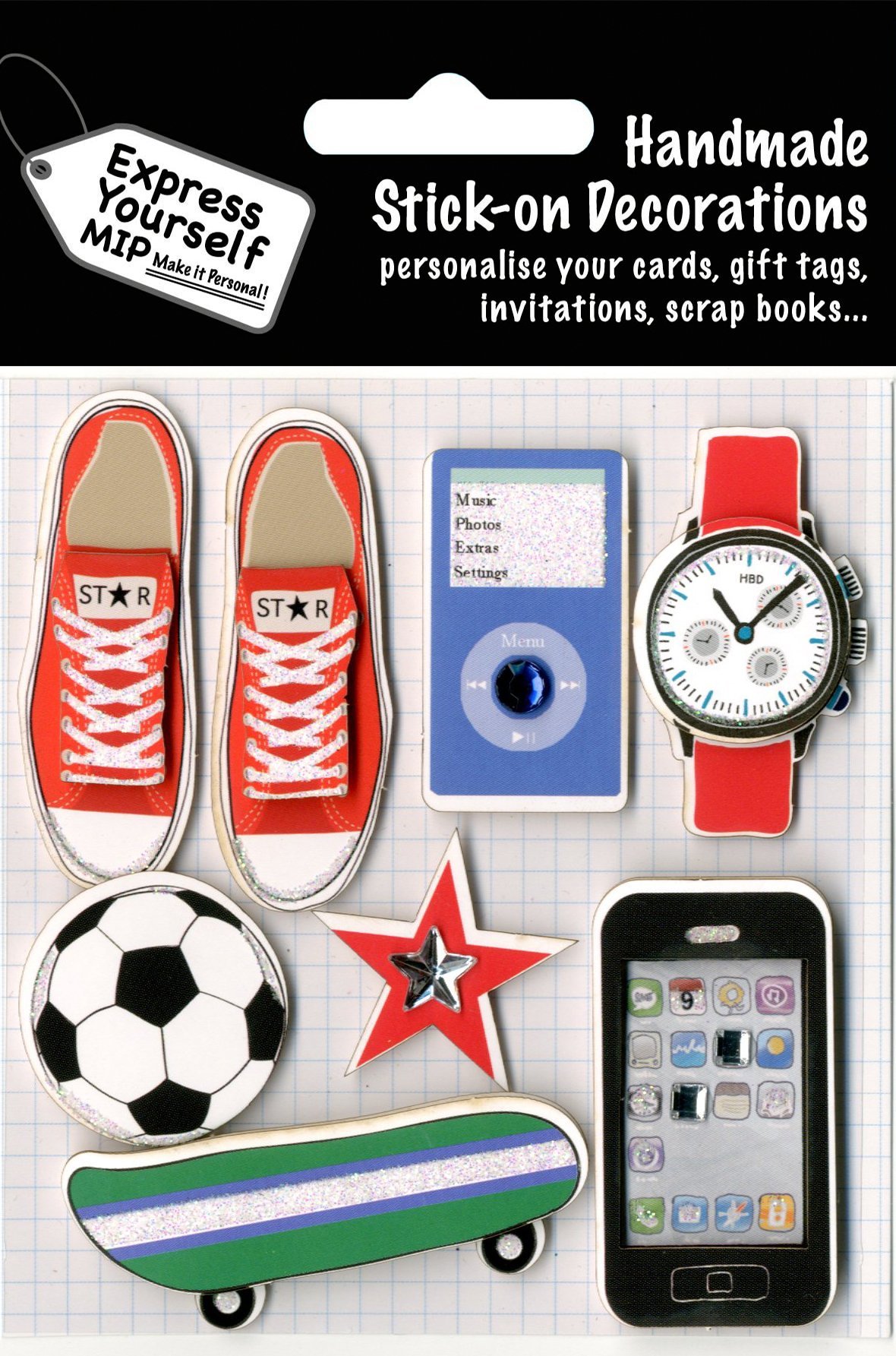 Express Yourself MIP 3D Stickers, Multi-Colour, 0.26 x 10.16 x 15.88 cm