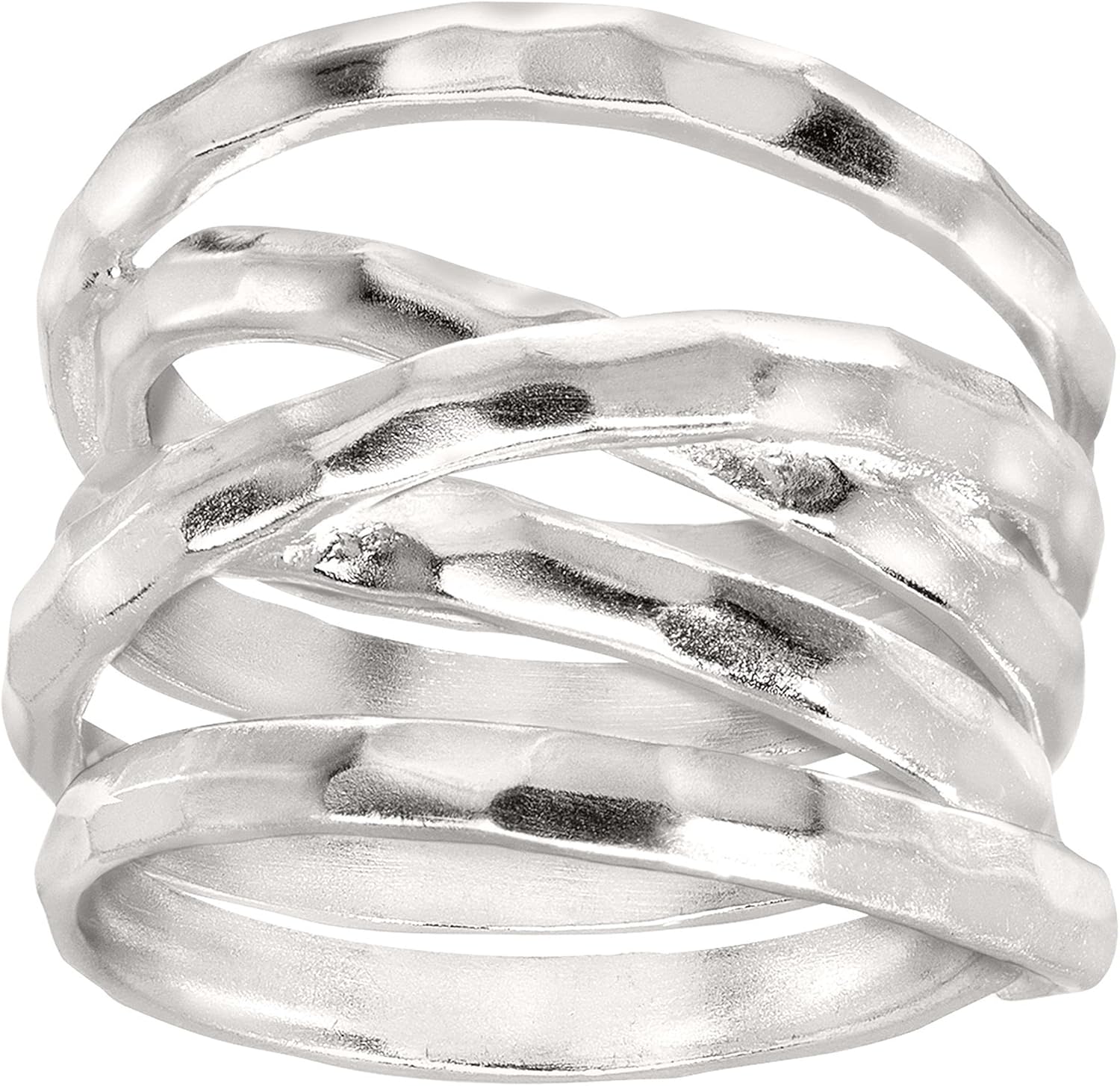 Silpada 'Wrapped Up' Overlapping Textured Wide Band Ring in Sterling Silver: Jewelry