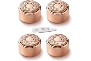 Gen 3 Replacement Heads for Finishing Touch Flawless Facial Hair Removal for Women, Also fits Profeir innobeaut gurelax EVIEY KRADAA VISOFO bikurpia Hair Remover Razor Generation 3 (Set of 4)