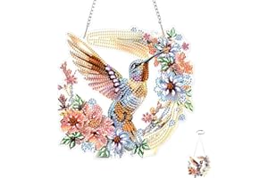 TOSTOG Bird Wreath Hanging Diamond Art Pendants Kits for Adults, Easy DIY Diamond Painting Kit for Beginners, 5D Drill Gem Ki