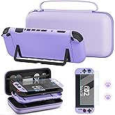 FUNDIARY Purple Carrying Case Compatible with Switch 2(2025), Shockproof Accessories for Switch 2 Console with Slim Portable Storage Travel Bag, Protective Cover, Screen Protector and 2 Cute Thumb Cap