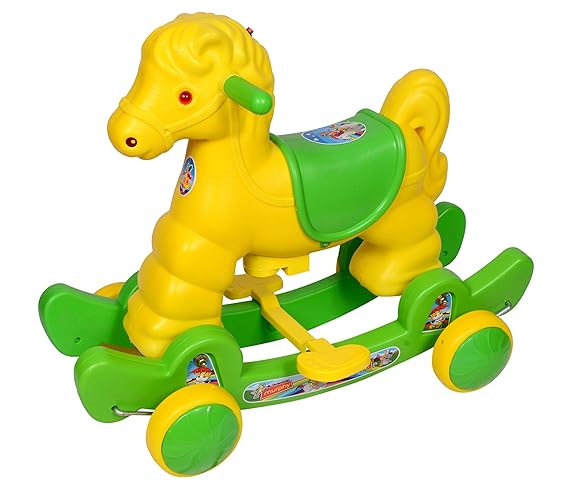 eHomeKart 2-in-1 Plastic Murphy Deluxe Rocking Musical Horse Ride-on for 1 to 3 Years Kids (Green)