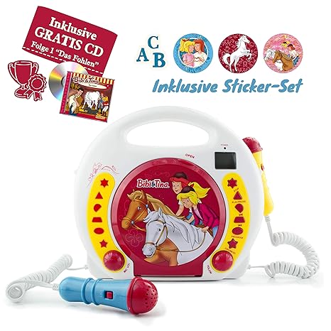 X4-TECH Bobby Joey - Bibi und Tina - Kinder CD-Player inkl. Gratis Hörspiel